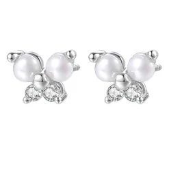 Ohrstecker | Perlenohrringe | Hey Happiness Perlen Schmetterling Ohrstecker aus Sterlingsilber Silver
