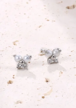 Ohrstecker | Perlenohrringe | Hey Happiness Perlen Schmetterling Ohrstecker aus Sterlingsilber Silver