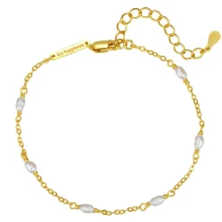 Ketten Armbänder | Hey Happiness Perlenarmband Gold Sterlingsilber