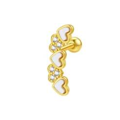 Piercings | Ohrstecker | Hey Happiness Perlmutt Herz Ohrpiercing Sterlingsilber