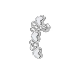 Piercings | Ohrstecker | Hey Happiness Perlmutt Herz Ohrpiercing Sterlingsilber