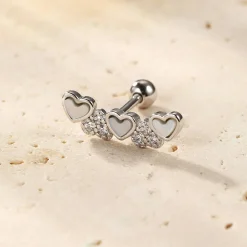 Piercings | Ohrstecker | Hey Happiness Perlmutt Herz Ohrpiercing Sterlingsilber