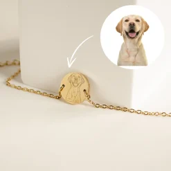Charm Armbänder | Hey Happiness Personalisiertes rundes Haustier Armband aus Edelstahl