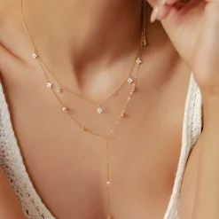 Lariat Necklaces | Filigrane Ketten | Hey Happiness Posy Y Kette Sterlingsilber Gold