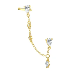 Ohrstecker | Hey Happiness Radiant Doppel Ohrstecker Sterlingsilber Gold