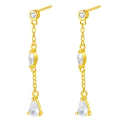 Ohrstecker | Hey Happiness Radiant Drop Ohrringe Sterlingsilber Gold