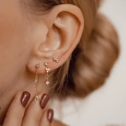 Ohrstecker | Hey Happiness Radiant Drop Ohrringe Sterlingsilber Gold