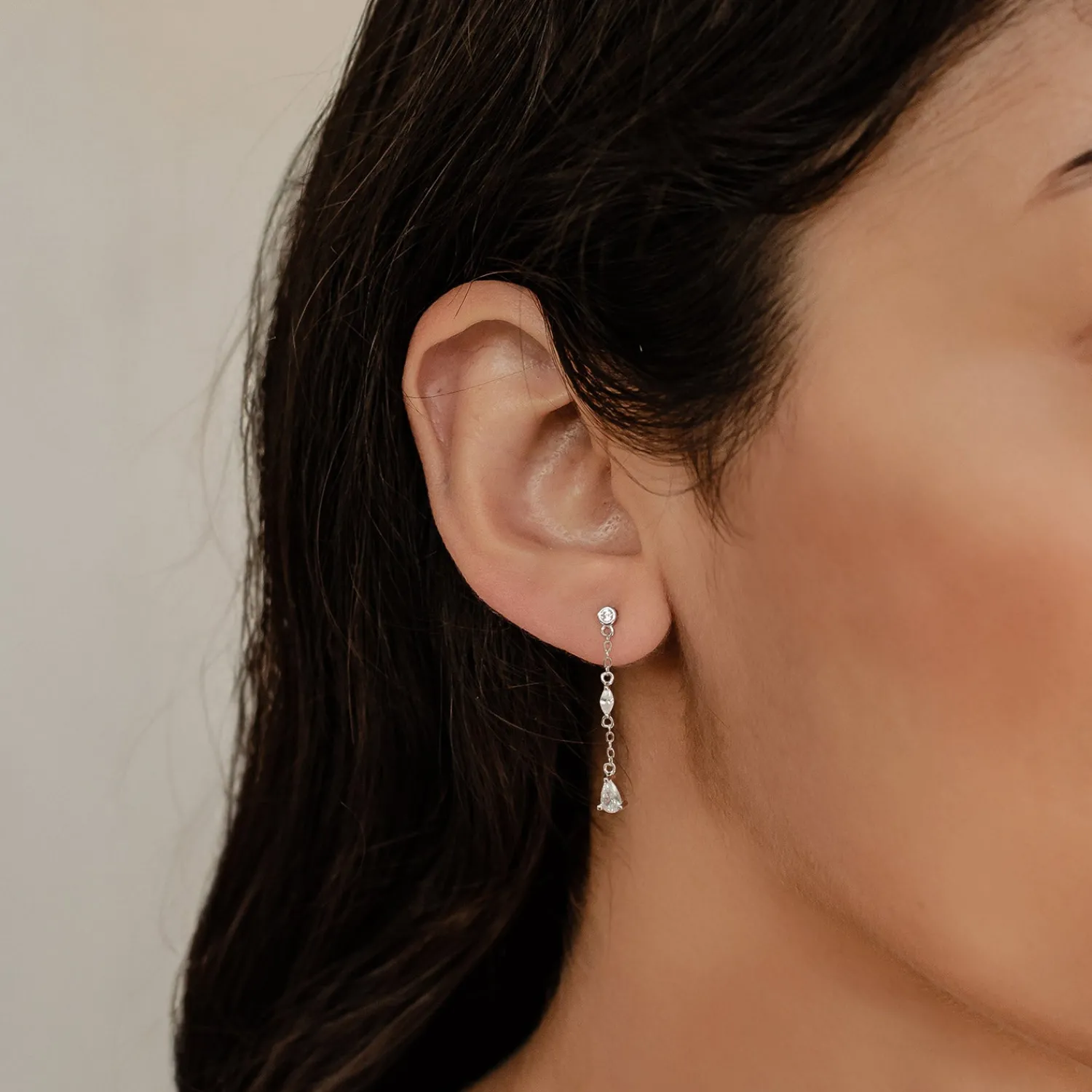 Ohrstecker | Hey Happiness Radiant Drop Ohrringe Sterlingsilber Gold