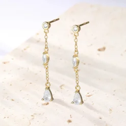 Ohrstecker | Hey Happiness Radiant Drop Ohrringe Sterlingsilber Gold