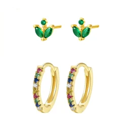 Earring Stack Sets | Hey Happiness Regenbogen Ohrringe Set aus Sterlingsilber
