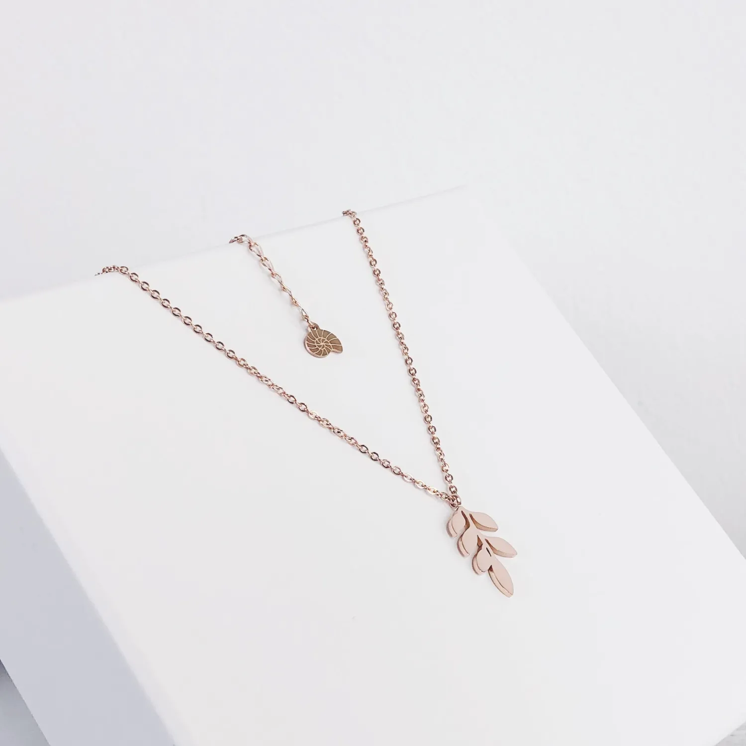 Filigrane Ketten | Hey Happiness Rosegold Kette Blatt Anhänger Rose Gold