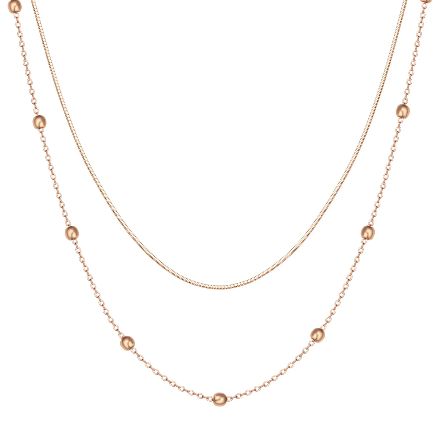 Filigrane Ketten | Hey Happiness Rosegold Kette Mehrreihig Rose Gold