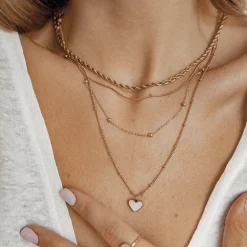 Filigrane Ketten | Hey Happiness Rosegold Kette Mehrreihig Rose Gold