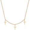 Filigrane Ketten | Hey Happiness Rosegold Kette mit Kleinen Kreuzen Rose Gold
