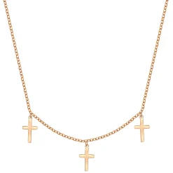 Filigrane Ketten | Hey Happiness Rosegold Kette mit Kleinen Kreuzen Rose Gold