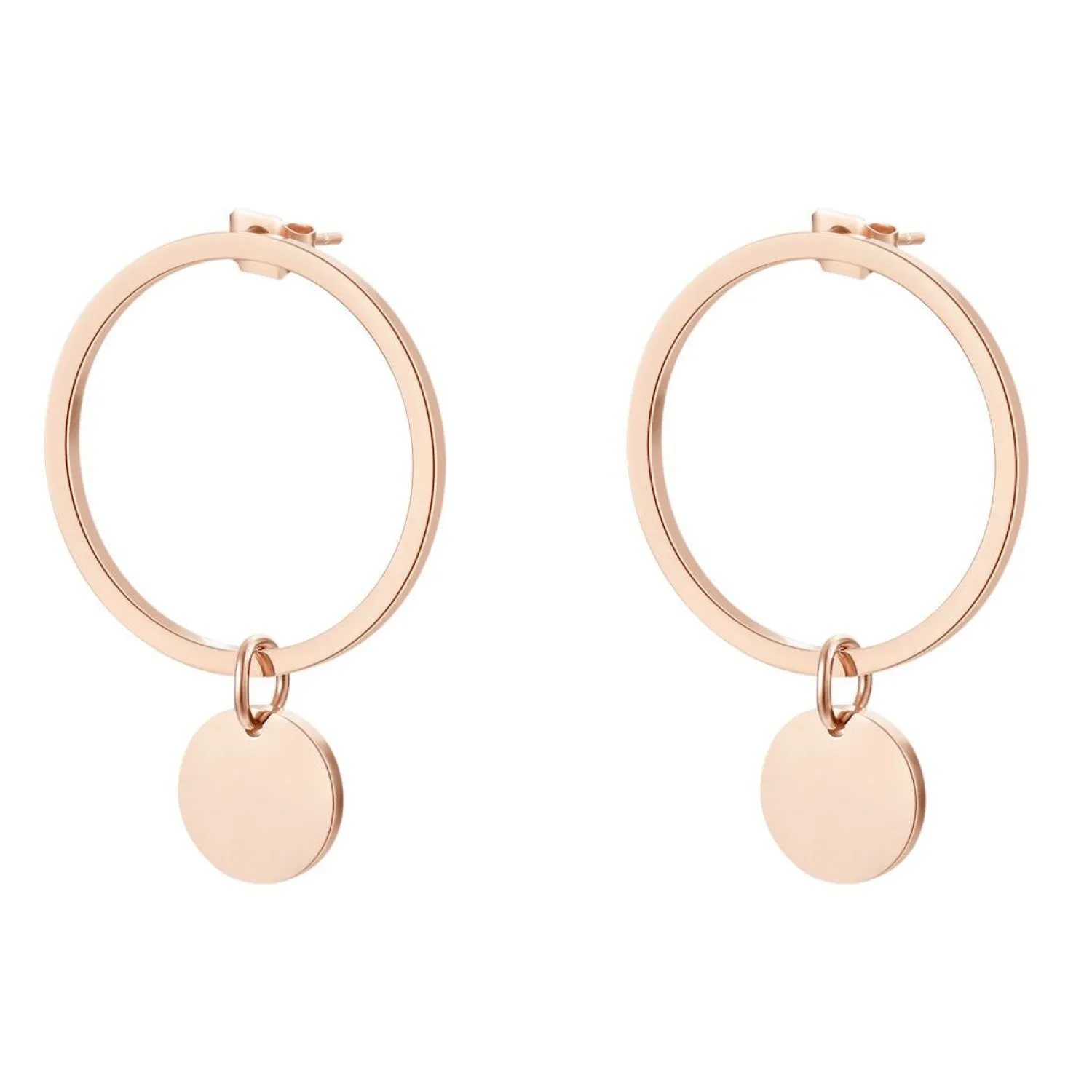 Creolen | Hey Happiness Runde Kreis Ohrringe in Rosegold Rose Gold