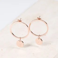 Creolen | Hey Happiness Runde Kreis Ohrringe in Rosegold Rose Gold