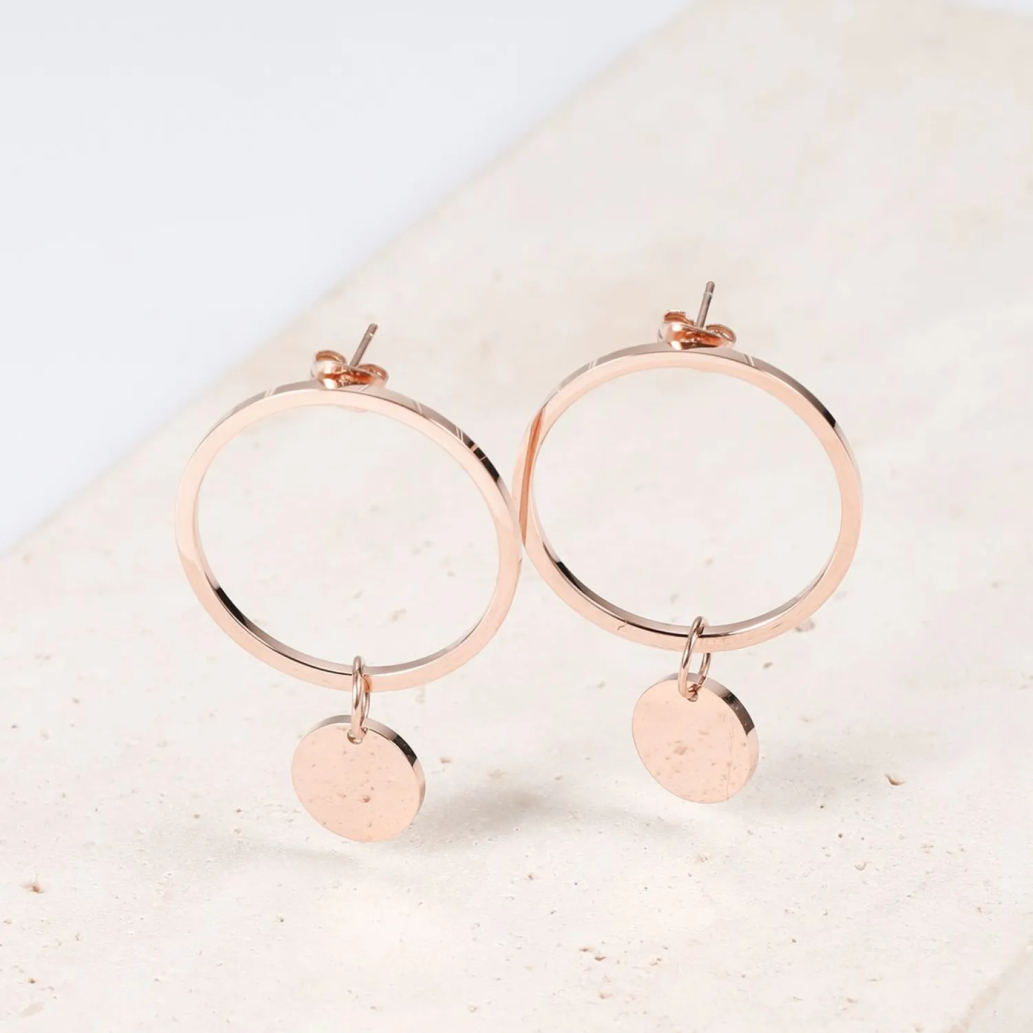 Creolen | Hey Happiness Runde Kreis Ohrringe in Rosegold Rose Gold