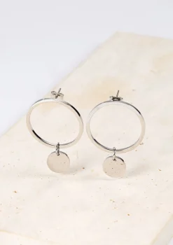 Creolen | Hey Happiness Runde Kreis Ohrringe Silber Silver