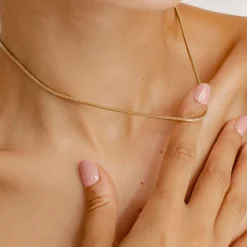Filigrane Ketten | Hey Happiness Runde Schlangenkette Gold