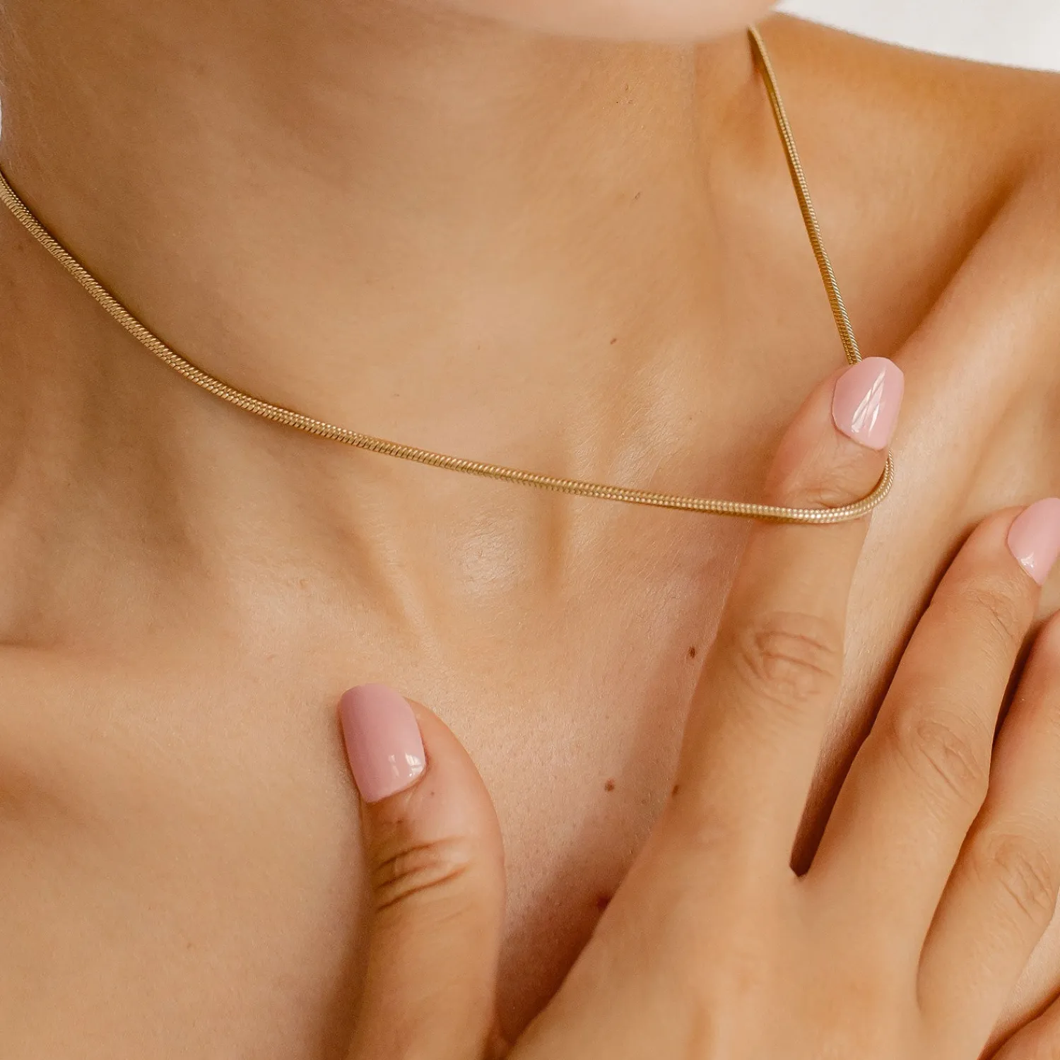 Filigrane Ketten | Hey Happiness Runde Schlangenkette Gold