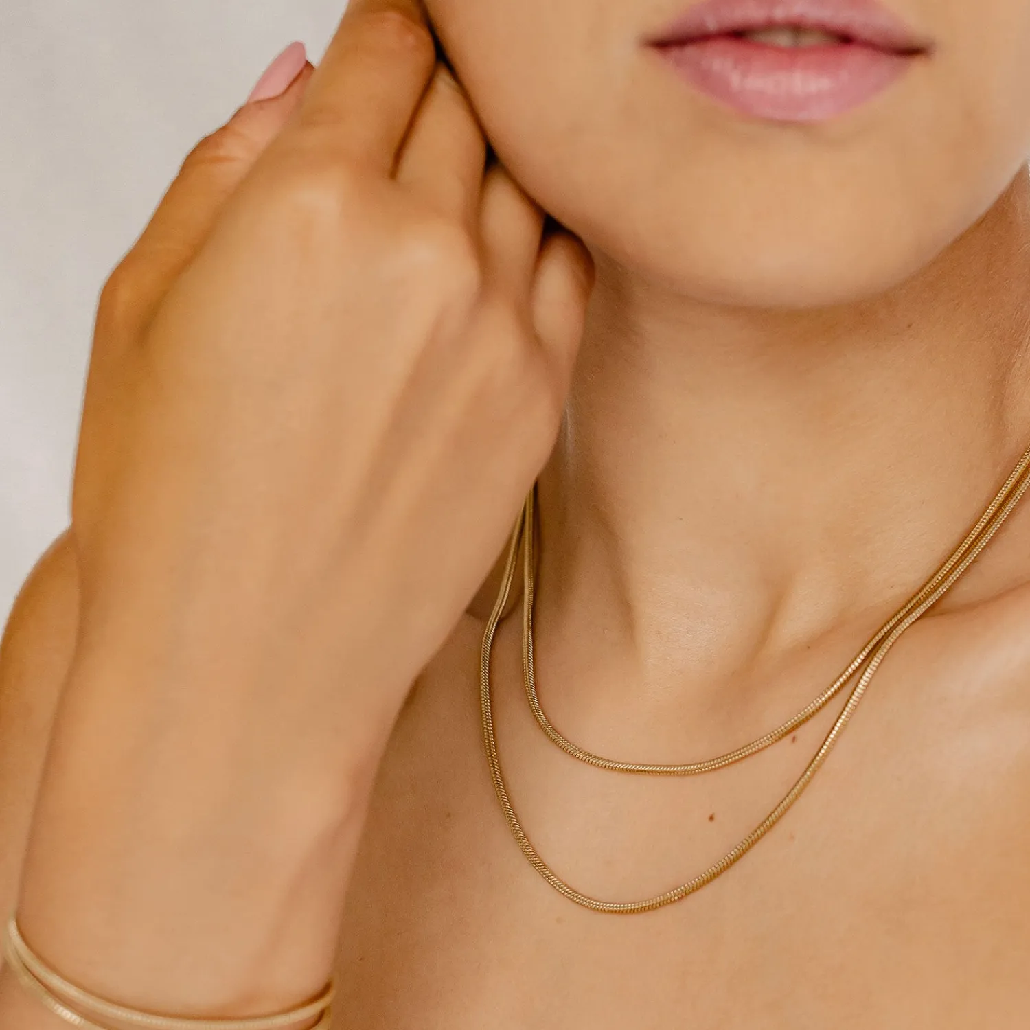 Filigrane Ketten | Hey Happiness Runde Schlangenkette Gold