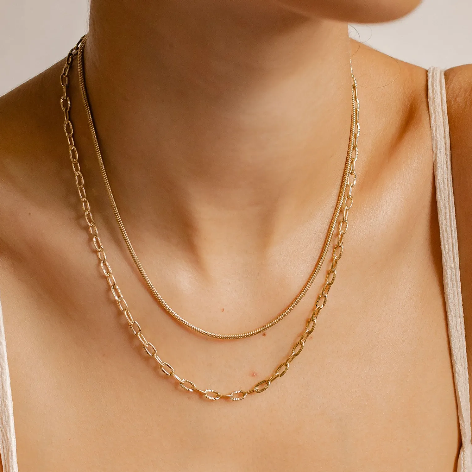 Filigrane Ketten | Hey Happiness Runde Schlangenkette Gold