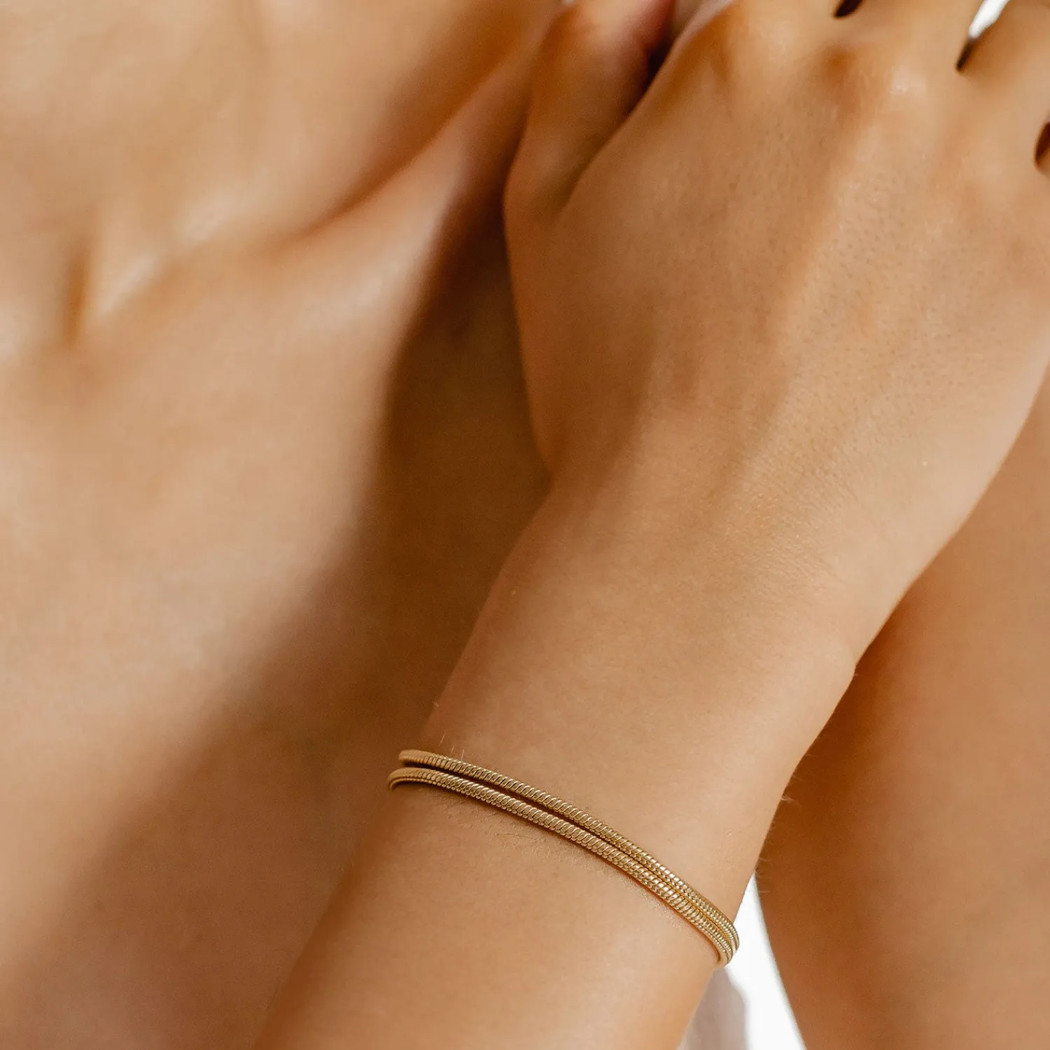 Ketten Armbänder | Hey Happiness Rundes Schlangenarmband Gold