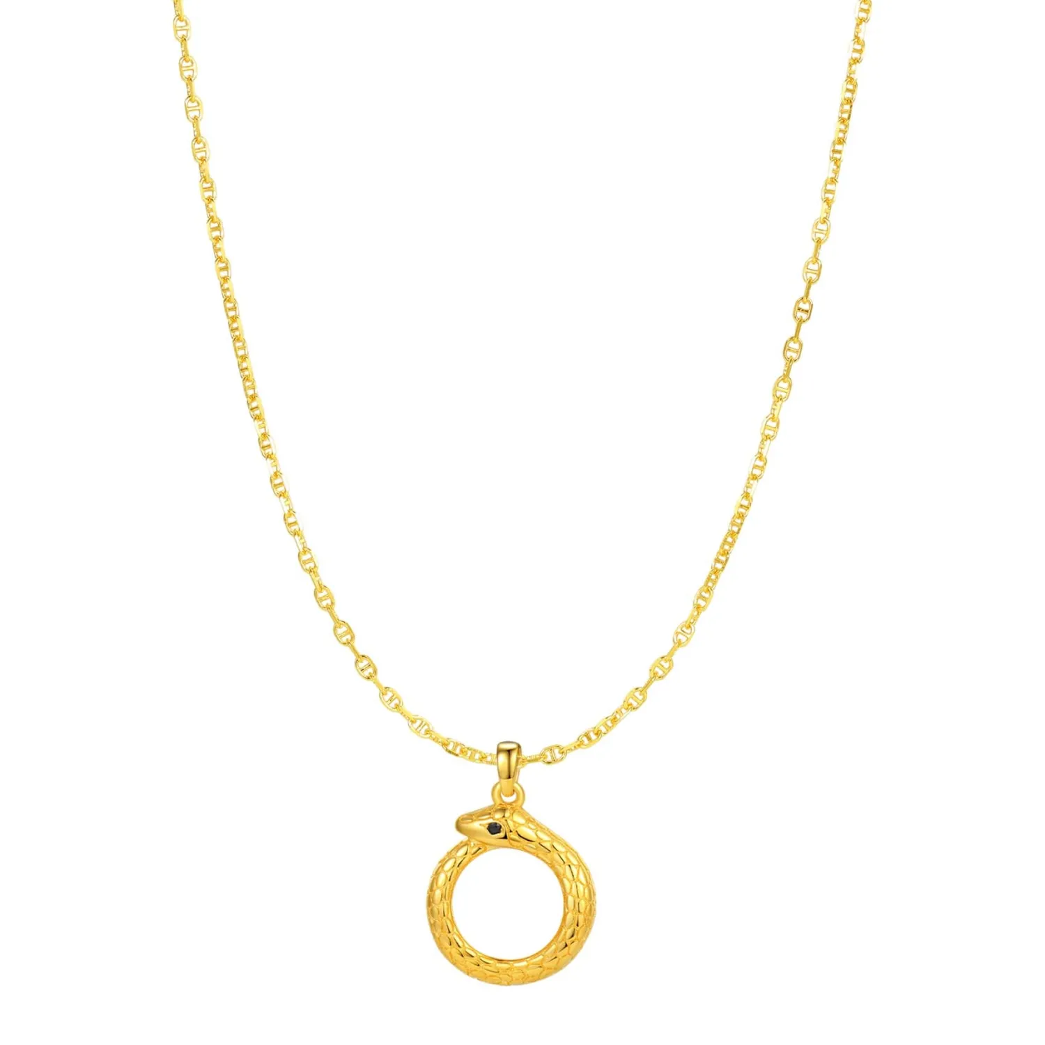 Anhänger | Filigrane Ketten | Hey Happiness Schlangen Ouroboros Anhänger Halskette für Erneuerung aus Sterlingsilber