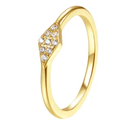 Schlichte Ringe | Hey Happiness Schlanker Ring Diamant-Optik Sterlingsilber in Gold
