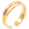 Auffällige Ringe | Hey Happiness Schlichter Doppel Band Ring Gold