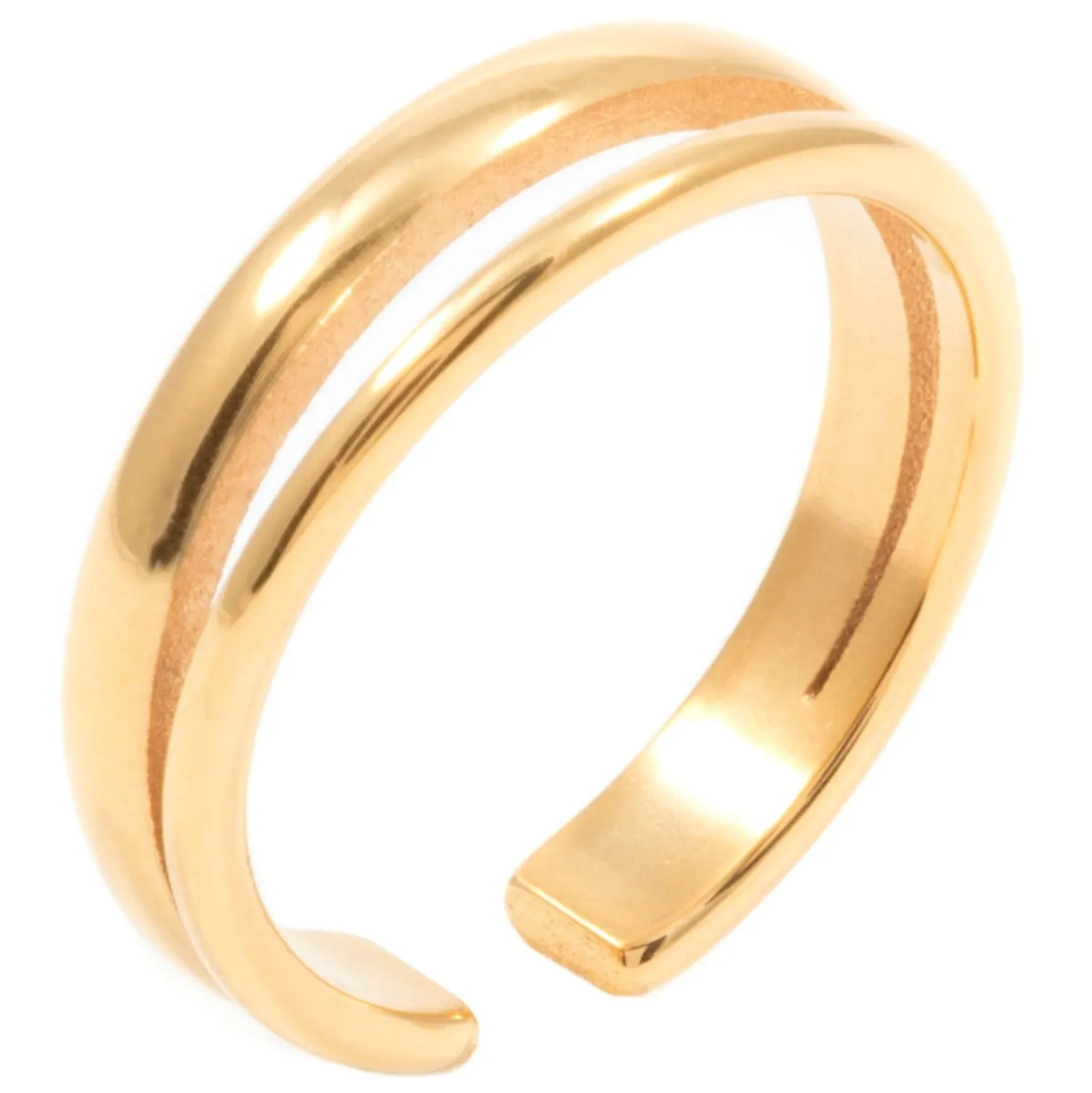 Auffällige Ringe | Hey Happiness Schlichter Doppel Band Ring Gold