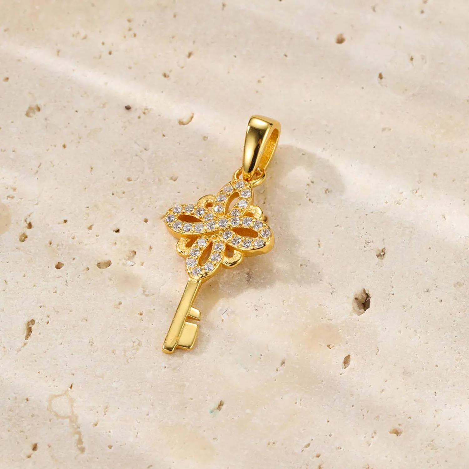 Anhänger | Filigrane Ketten | Hey Happiness Schlüssel Anhänger Halskette für Erfolg aus Sterlingsilber