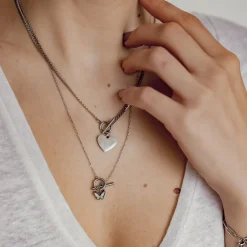 Filigrane Ketten | Hey Happiness Schmetterling Kette mit Knebelverschluss in Silber Silver