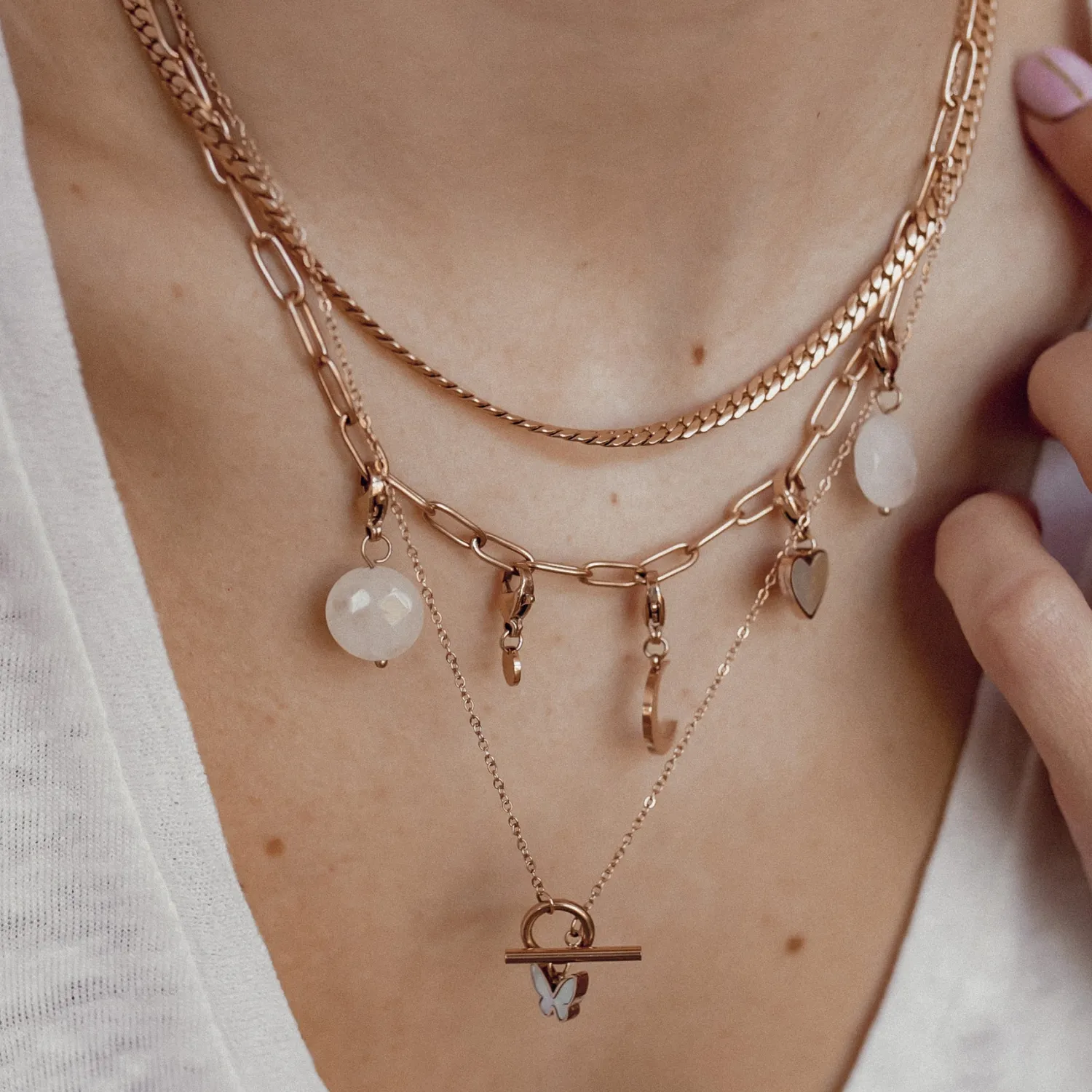Filigrane Ketten | Hey Happiness Schmetterling Kette mit Knebelverschluss Rosegold Rose Gold