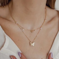 Necklace Sets | Hey Happiness Schmetterling Ketten Sterlingsilber in Gold