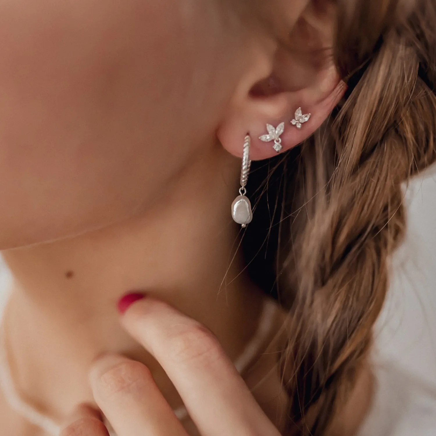 Ohrstecker | Hey Happiness Schmetterling Ohrstecker mit Schmucksteinen Sterlingsilber Silver