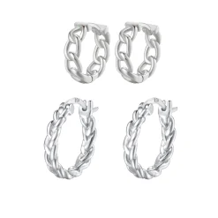 Earring Stack Sets | Hey Happiness Seil und Kette Ohrringe Set aus Sterlingsilber