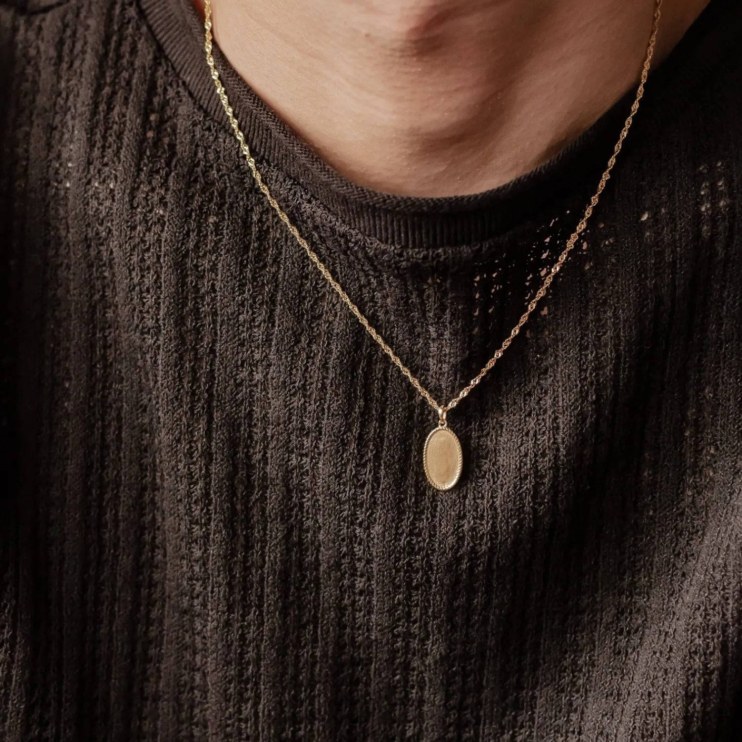 Anhänger | Filigrane Ketten | Hey Happiness Seilkette mit Oval Anhänger Sterlingsilber