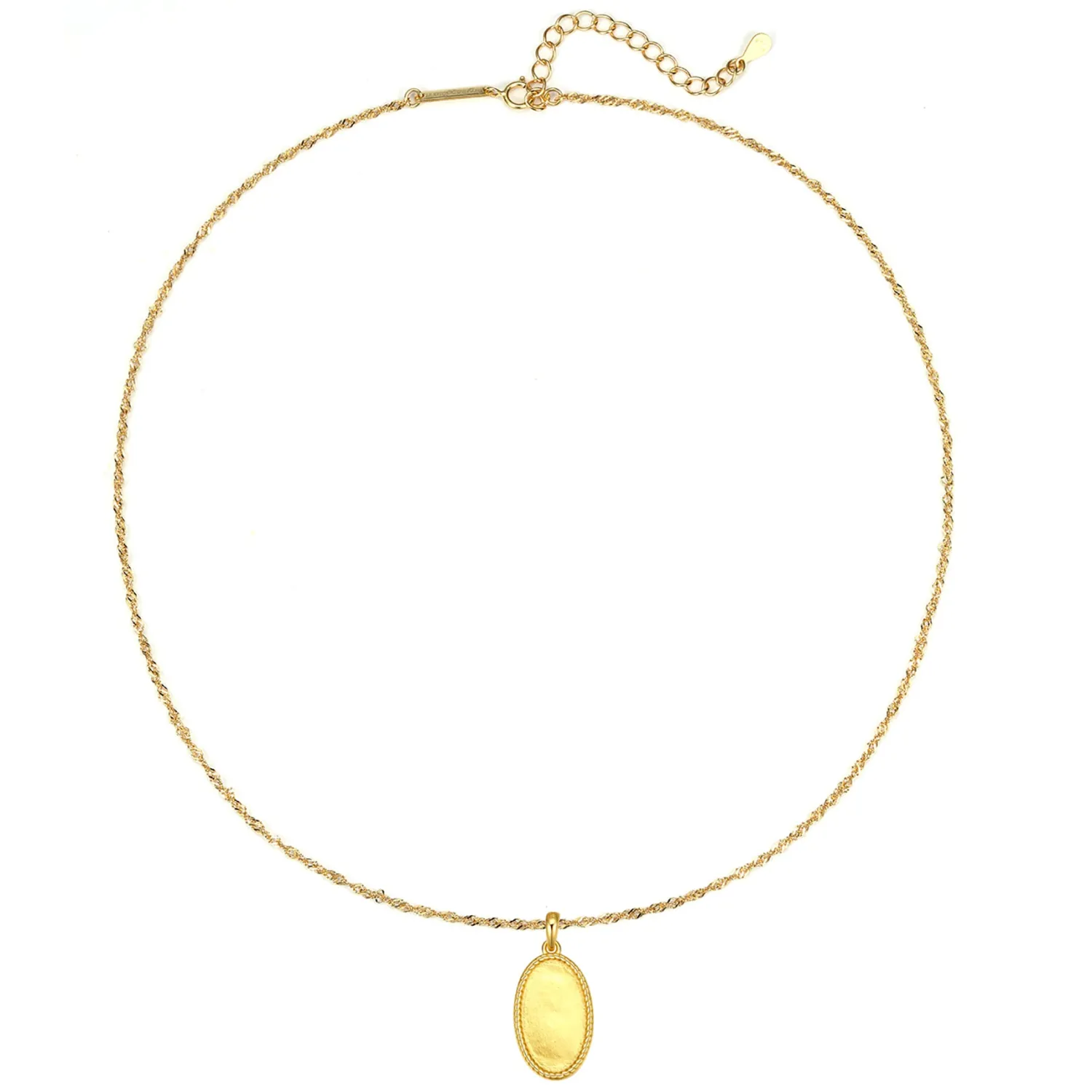 Anhänger | Filigrane Ketten | Hey Happiness Seilkette mit Oval Anhänger Sterlingsilber