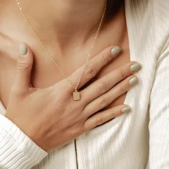 Anhänger | Filigrane Ketten | Hey Happiness Seilkette mit Rechteck Anhänger Sterlingsilber