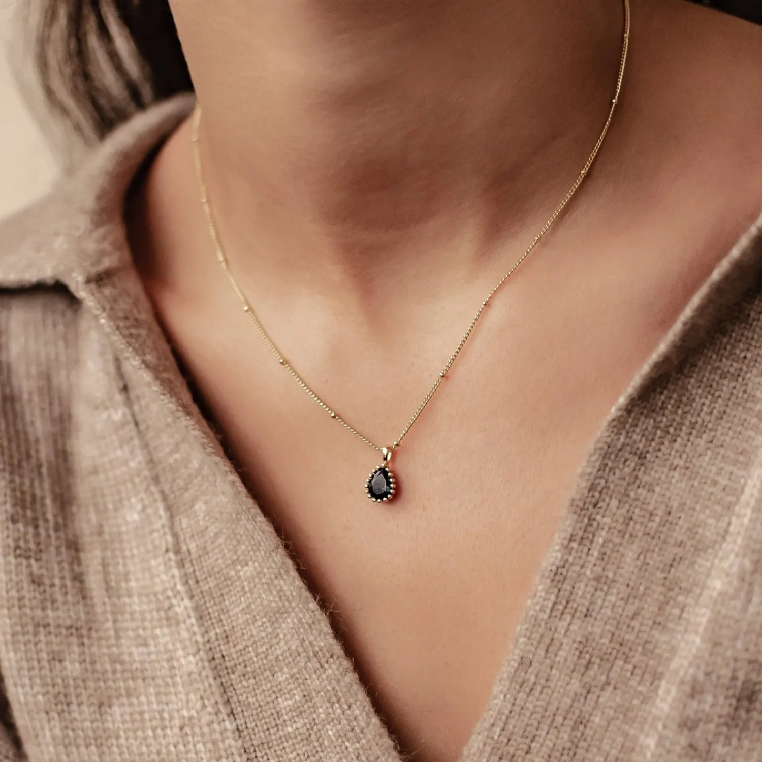 Filigrane Ketten | Hey Happiness September Saphir Geburtsstein Halskette Sterlingsilber