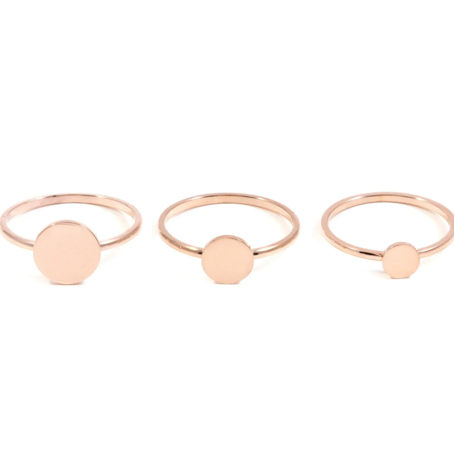 Schlichte Ringe | Hey Happiness Set Kreis Ringe in Rosegold Rose Gold