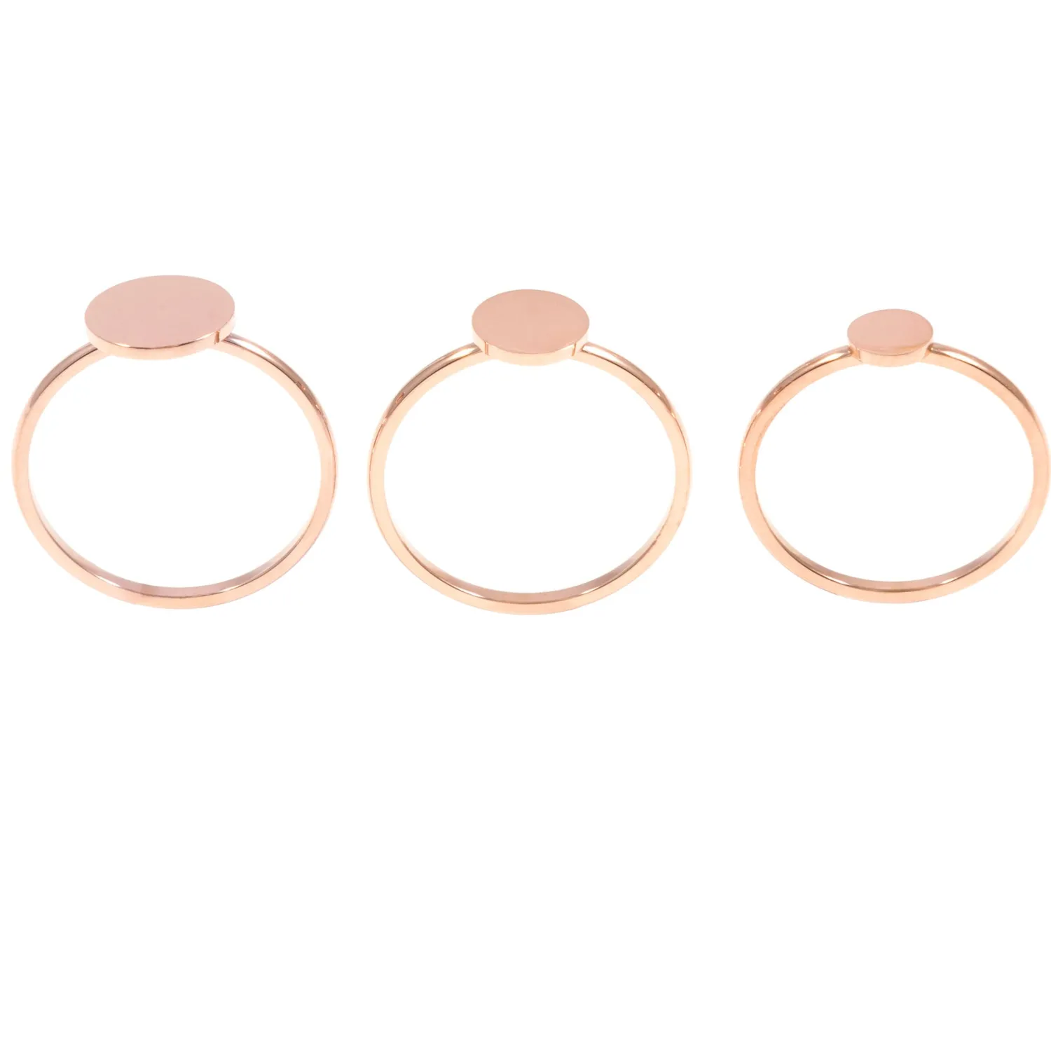 Schlichte Ringe | Hey Happiness Set Kreis Ringe in Rosegold Rose Gold