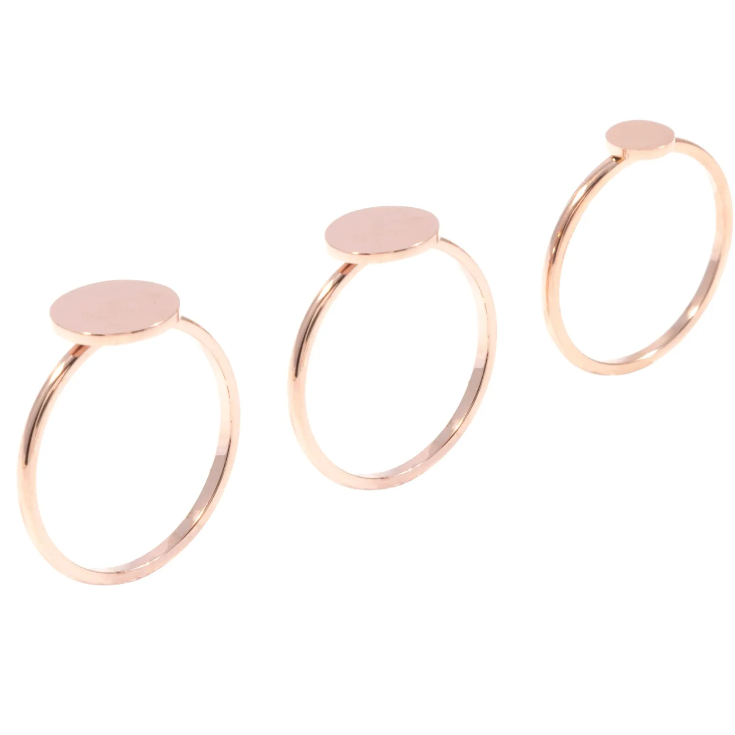Schlichte Ringe | Hey Happiness Set Kreis Ringe in Rosegold Rose Gold
