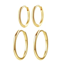 Earring Stack Sets | Creolen | Hey Happiness Set Sterlingsilber Creolen Dünn