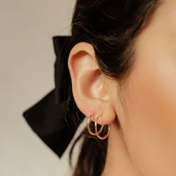 Earring Stack Sets | Creolen | Hey Happiness Set Sterlingsilber Creolen Dünn