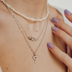 Filigrane Ketten | Hey Happiness Sicherheitsnadel Kette Sterlingsilber Silver