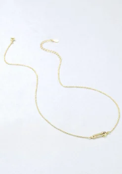 Filigrane Ketten | Hey Happiness Sicherheitsnadel Kette Sterlingsilber in Gold