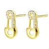Ohrstecker | Hey Happiness Sicherheitsnadel Ohrstecker Sterlingsilber in Gold